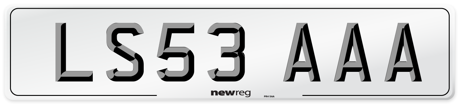LS53 AAA Number Plate from New Reg